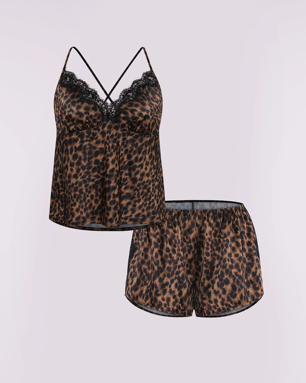 Ensemble short de pyjama en satin et dentelle Bare Essentials™